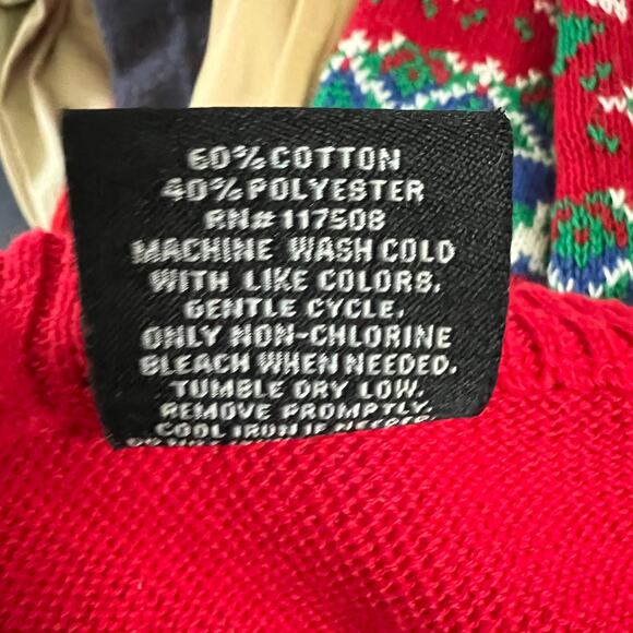 Well Worn Holiday Sweater Rudolph Christmas Red Crewneck Lightweight - L - Picture 4 of 5